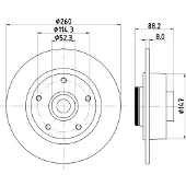 Hella 8DD 355 123-341 Remschijf