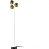 Catellani & Smith Lederam F3 Vloerlamp Gold leaf disc | Black rod | Black base