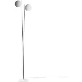Catellani & Smith Lederam F2 Vloerlamp White varnished disc | Gold rod | White base