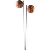 Catellani & Smith Lederam F2 Vloerlamp Copper leaf disc | Black rod | Black base