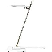 Catellani & Smith Lederam T1 Tafellamp White varnished disc | Gold rod | White base