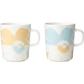 Marimekko Mok 25cl Gebloemd Blauw/oranje