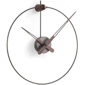 Nomon Micro Anda Wandklok Graphite Finished Brass|Walnut Wood