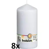 Bolsius Stompkaars - Wit - H20 cm - 8 stuks