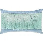 Riverdale | Kussen Fringe textiel blauw 30x50x15 cm sierkussens | NADUVI
