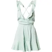 NA-KD Back Tie Flounce Detail Jumpsuit - V-halslijn - Blauw met stippen