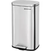 Mira Home Prullenbak – Vuilnisbak – Modern – Roestvrij Staal – Silver - 35x30x63,5