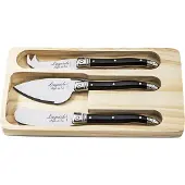 Laguiole Style de Vie kaasmessenset - 3 stuks - RVS - zwart