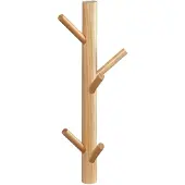 Furniteam Kapstok Damon 5 haken | hout naturel 17.5x17.5x52x17.5 cm wandkapstokken | NADUVI