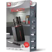 Richardson Sheffield Velocity – 5-delig Messenblok – Ingebouwde Messenslijper – Robuust – Zwart/Rood– 13/0 Messenstaal – Sterk, Duurzaam & Betrouwbaar-Cadeauverpakking