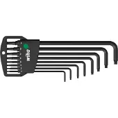 Wiha Stiftsleutelset | in Classic houder | TORX | kogelkop | 9-delig | chemisch gezwart | in blister - 32395 - 32395