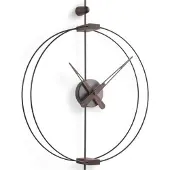 Nomon Micro Barcelona Wandklok Graphite Finished Brass|Walnut Wood