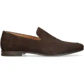 Manfield Donkerbruine suède loafers | Maat 40