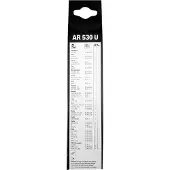 Bosch Ruitenwisser AR530U voor o.a. ALFA ROMEO, ALPINA, ASTON MARTIN, AUDI, BMW, CADILLAC, CHEVROLET, CHRYSLER, CITROEN, DACIA, DAEWOO, DAIHATSU, DODGE, FIAT, FORD, FORD USA, FUSO (MITSUBISHI), GEELY, HONDA, HYUNDAI, INFINITI, JAGUAR, JEEP, KIA, LANCIA, LAND ROVER, LDV, LEXUS, LOTUS, MAZDA, MERCEDES-BENZ, MG, MITSUBISHI, NISSAN, OPEL, PEUGEOT, PROTON, RENAULT, ROVER, SAAB, SEAT, SKODA, SSANGYONG, SUBARU, SUZUKI, TOYOTA, UAZ, VOLKSWAGEN, VOLVO, ZASTAVA