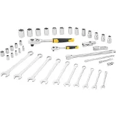 Stanley Dopsleutelset 1/4" + 1/2" + RINGSTEEKSLEUTELS - 41 DELIG