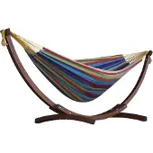 VIVERE Double Cotton Hangmat met Standaard Multicolor