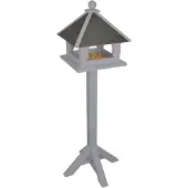 Esschert Design Voederhuisje Voederhuis op voet - Deluxe - Grijs - - CF55G - Vogelvoederhuisje voor Vogels