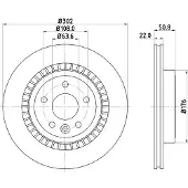 Hella 8DD 355 116-191 Remschijf
