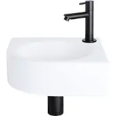 Differnz Cleo Fonteinset - Keramiek - Kraan recht mat zwart - 30 x 30 x 10 cm