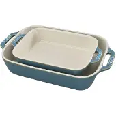Staub Set Gratineerschaal 20x16 + 20x27 cm Ancient Turquois