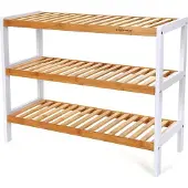Mazazu MIRA Home - Schoenenbank - Schoenenrek - Opbergrek - Bamboe - 3 planken - 55x26x70
