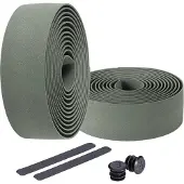 Bbb Cycling Stuurlint Racefiets - Zelfklevend Stuurtape met Stretch Materiaal - Antislip - Lengte: 200cm - Dikte: 2mm - Inclusief Stuurdoppen - Olijf Groen - RaceRibbon BHT-01