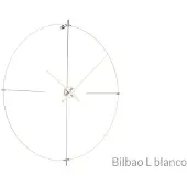 Nomon Bilbao Wandklok Bilbao L | White fiberglass, white lacquered walnut hands