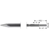 Rotec 6-kant Puntbeitel 380mm 6-kant ø21,0 / ø19x66 - 2154006