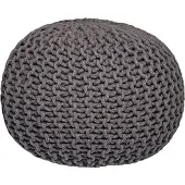 Label51 - Poefs Knitted - Donkergrijs - 70x70x35cm