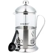 King Hoff Theezetapparaat van Glas en RVS - 0,8 Liter - Smaakvolle Thee en Koffie - Geschikt voor de Vaatwasser - Theepot