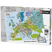 Nathan Puzzle 150 pièces Carte d'Europe