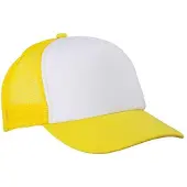 Myrtle beach Volwassenen Unisex 5 Panel Polyester Mesh Cap (Wit/Zongeel)