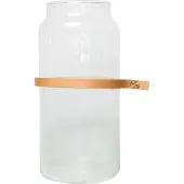 Tak Design karaf Wrap Me Mini 1,5 liter glas/leer bruin
