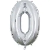 Wefiesta Cijferballon 0 Folie 66 Cm Zilver