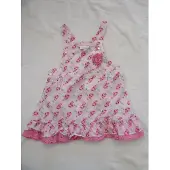 Noukie'S , meisje, jurk, overgooier , rose , bloem , 2 jaar 92