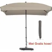 Madison Luxe parasol rechthoek Ecru 210 x 140 met hoes