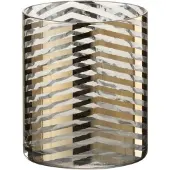 Dulaire Windlicht Modern Goud Glas Gestreept 10 cm