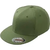 Myrtle beach Unisex Flexfit Flat Peak Cap (Olijfgroen)