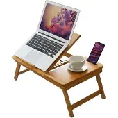 Ivol Laptoptafel voor op schoot Bamboe - Verstelbare bedtafel