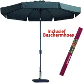 Madison Parasol Rond Grijs incl beschermhoes Flores Madison