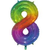 Wefiesta Folieballon Nummer 8 66 Centimeter Regenboog