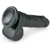 Easytoys Dildo Collection - Realistische Dildo met Balzak - Inclusief Zuignap - Dildo's - Dildo met Zuignap - 17,5 cm - Zwart