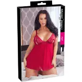 Cottelli collection Plus Size - babydoll - kant - rood - 2XL
