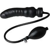 The Latex Collection LateX – Opblaasbare Latex Dildo voor een Zeer Strak Strekkend Gevoel 20 cm – Zwart
