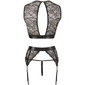 Cottelli collection – Bondage Jarretel Set met Hand Boeien voor Onderdanig Genot – Maat XL – Zwart