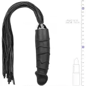 EasyToys - Flogger zweep en dildo - 2-in-1 siliconen - zwart
