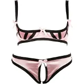 Cottelli - Bh set - Gestreept - Zwart - 80B/M