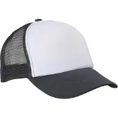 Myrtle beach Volwassenen Unisex 5 Panel Polyester Mesh Cap (Wit/Grafietgrijs)