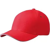 Myrtle beach Volwassenen Unisex Flexfit Ripstop Sandwich Cap (Rood/zilver)