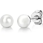 Zinzi zilveren oorknoppen 6mm wit parel ZIO1317